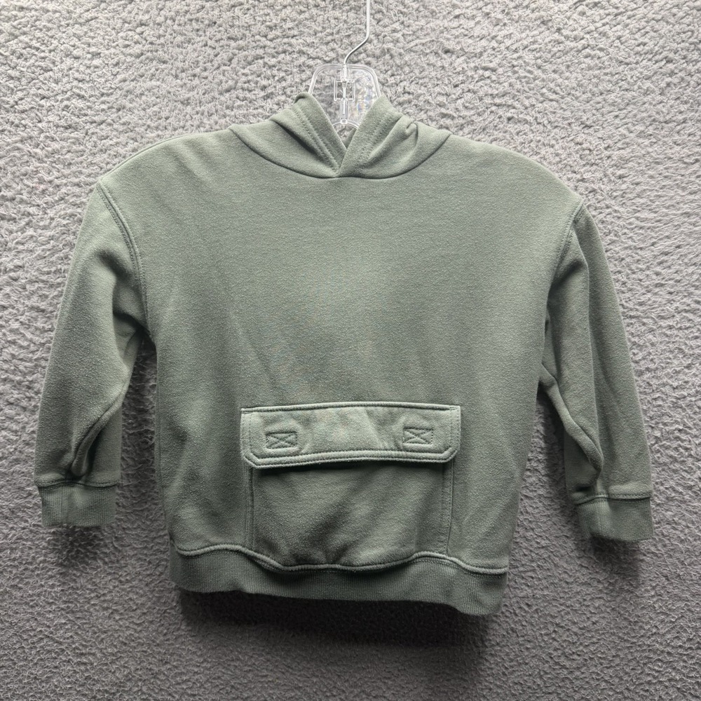 Carter's Hoodie Toddler Boy Size 4T Green Cargo Style Pocket Pullover Hoodie 4T
